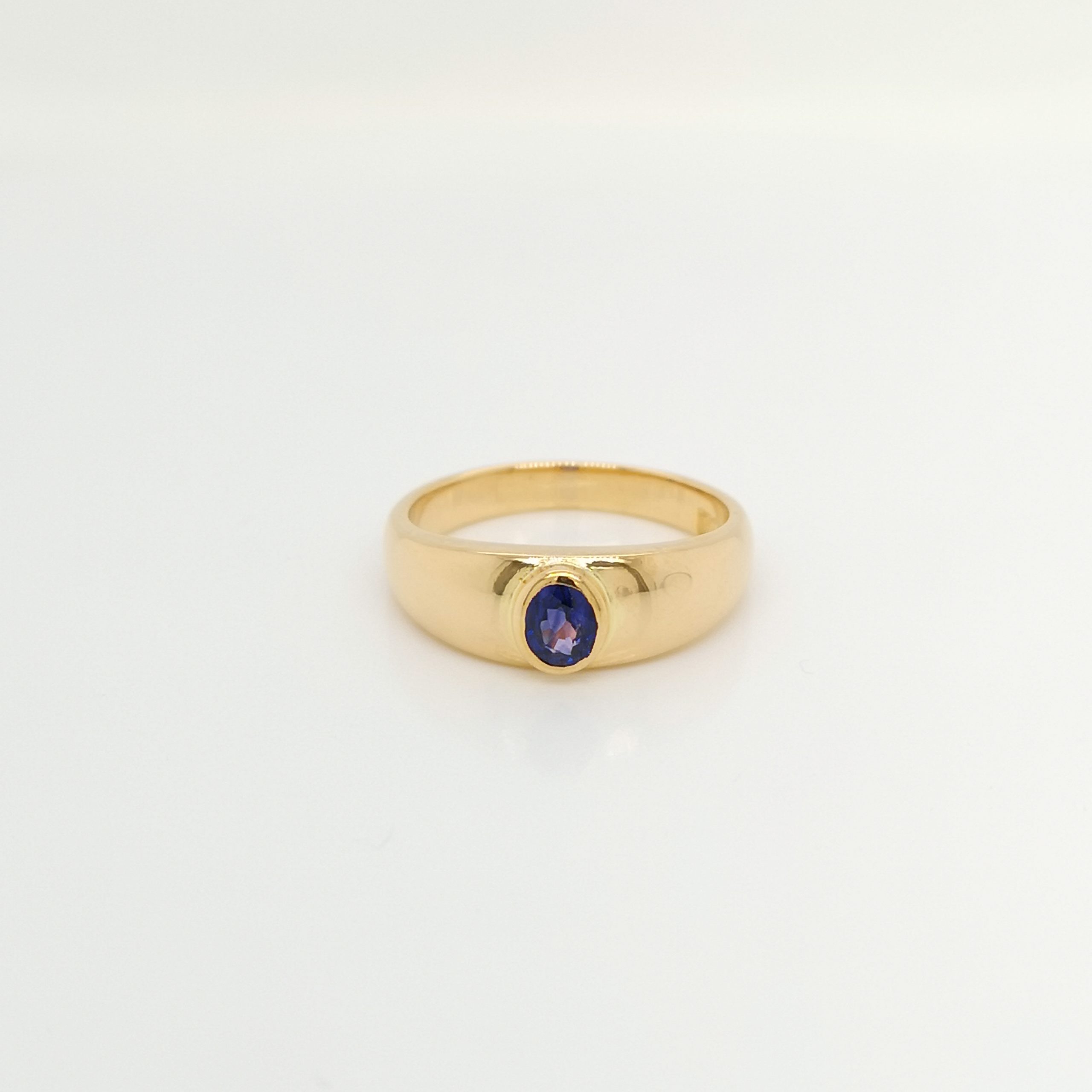 Yellow Gold Blue Sapphire Ring - ValueMax Jewellery