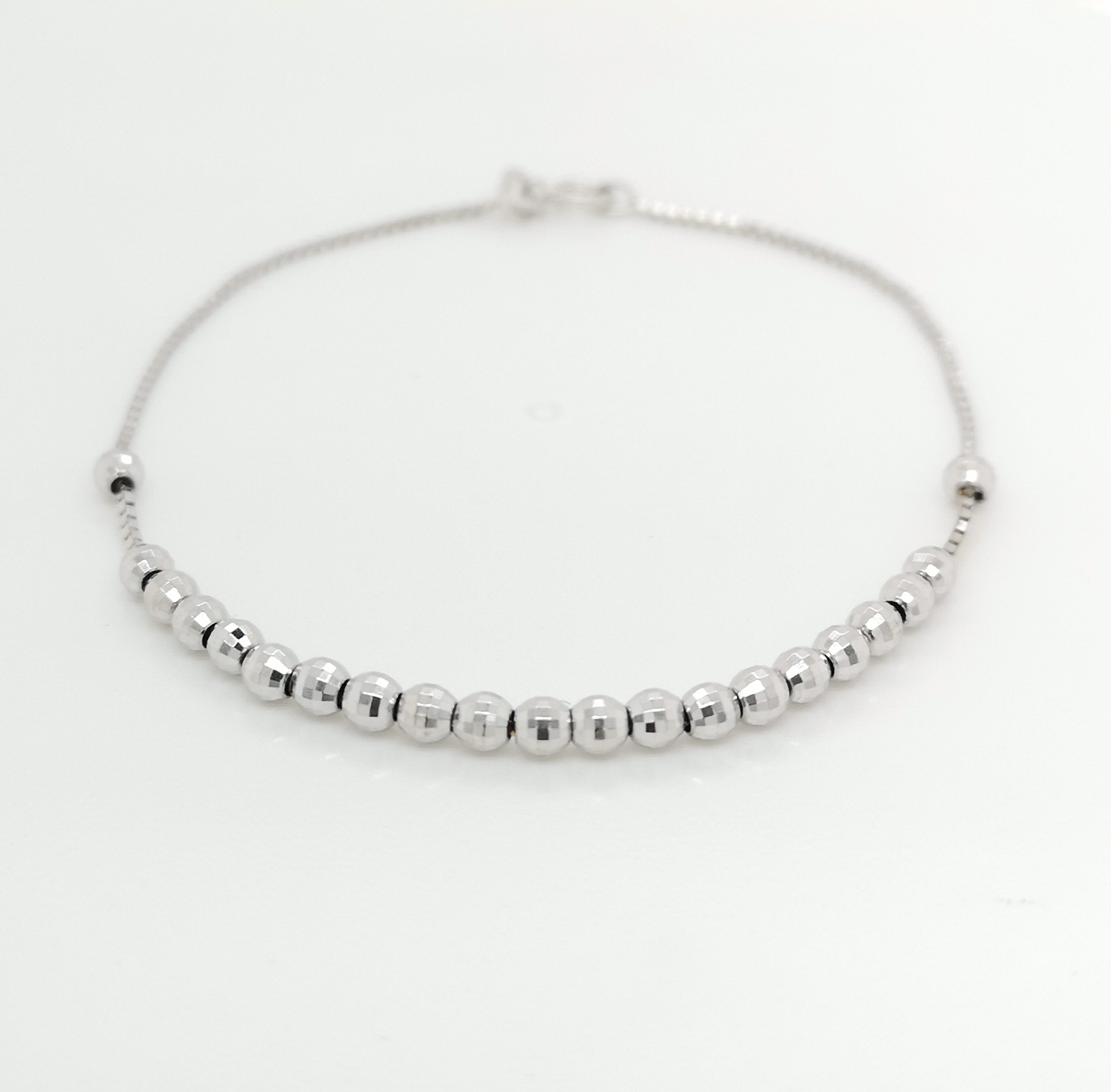 White Gold Beaded Bracelet – ValueMax Jewellery