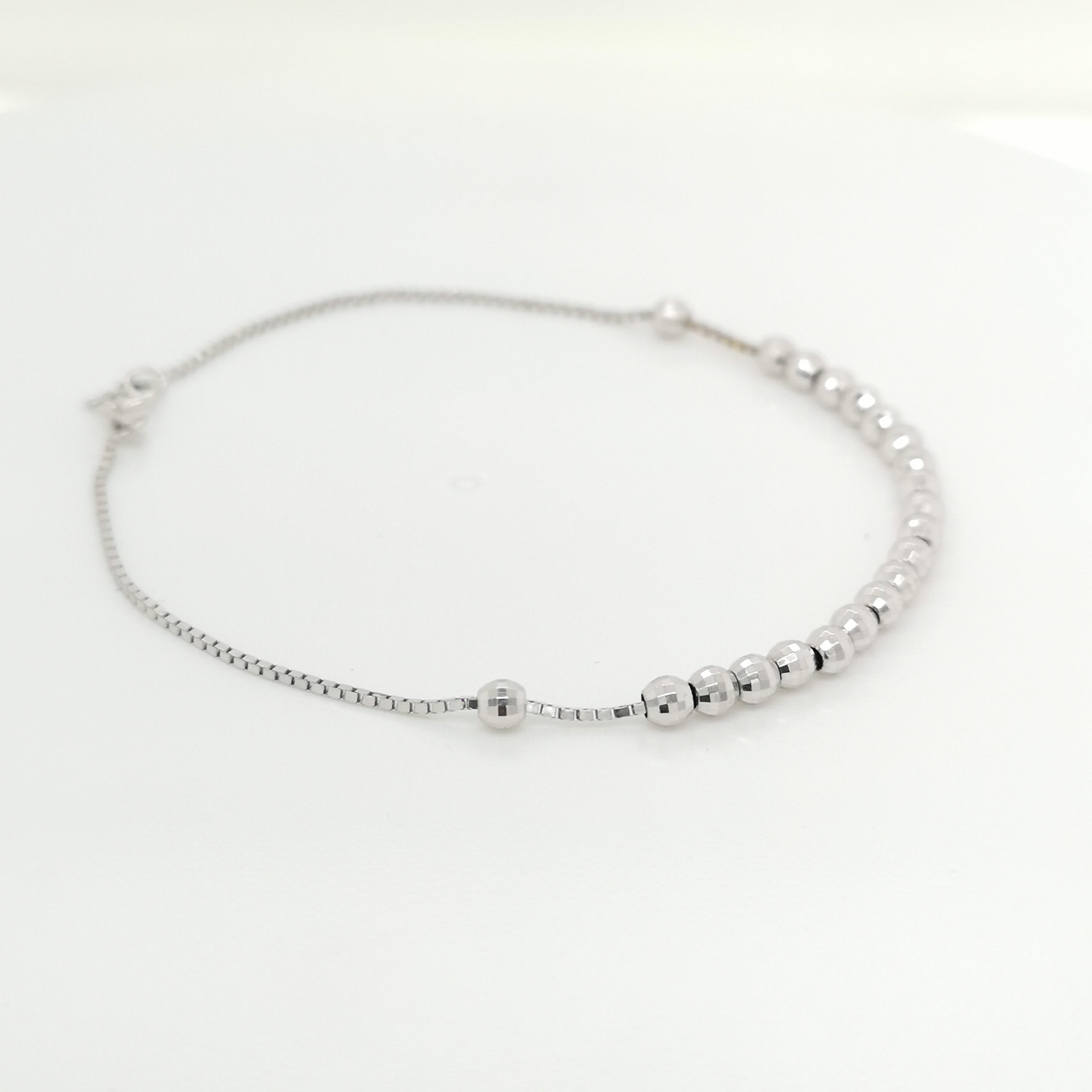 White Gold Beaded Bracelet - ValueMax Jewellery