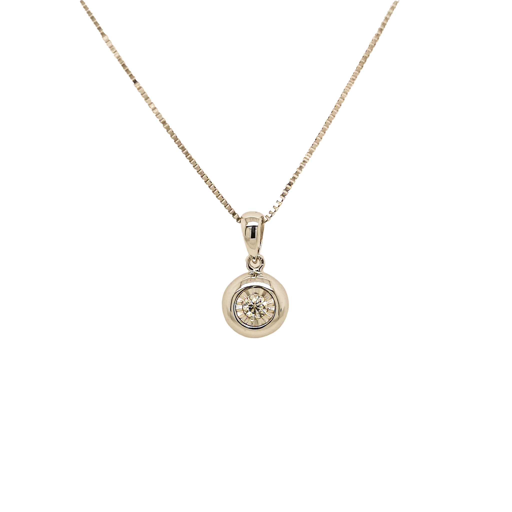 White Gold Diamond Pendant - ValueMax Jewellery