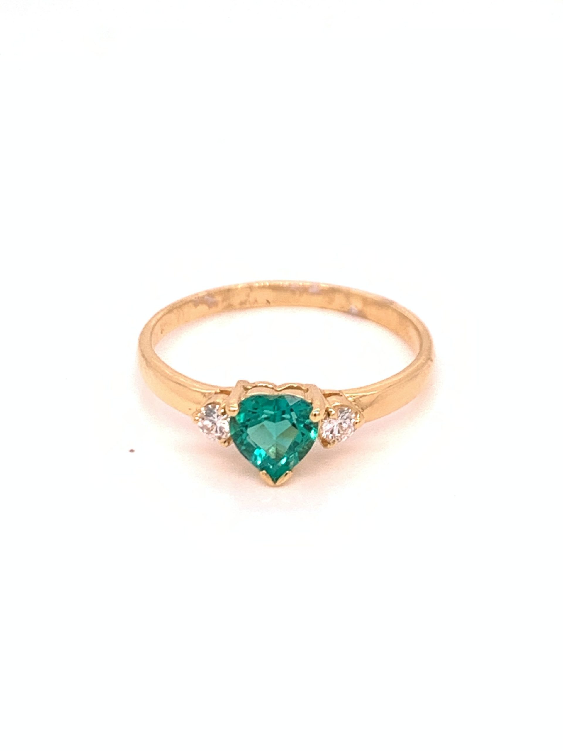 heart shaped emerald ring