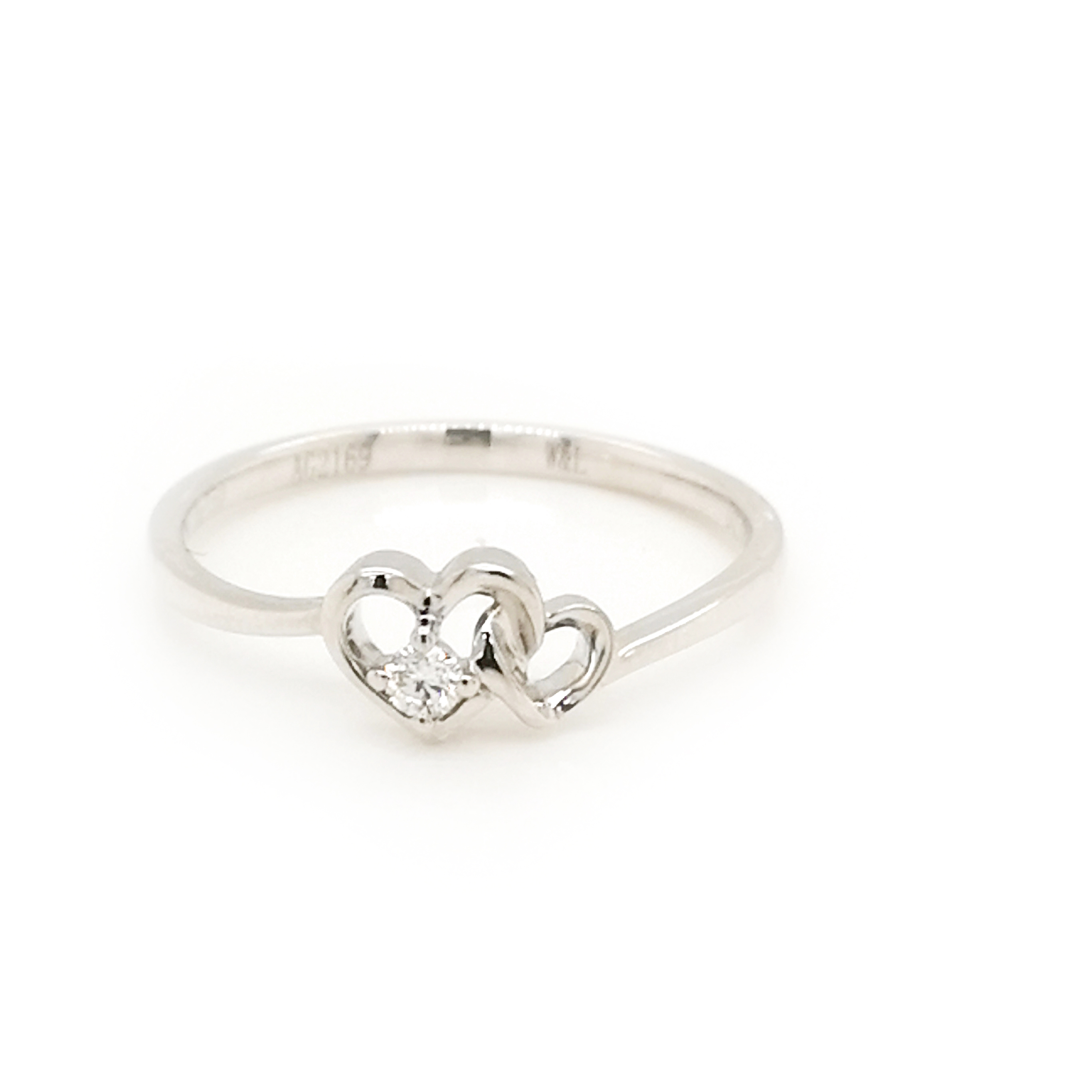 18K White Gold Diamond Hearts Ring – ValueMax Jewellery