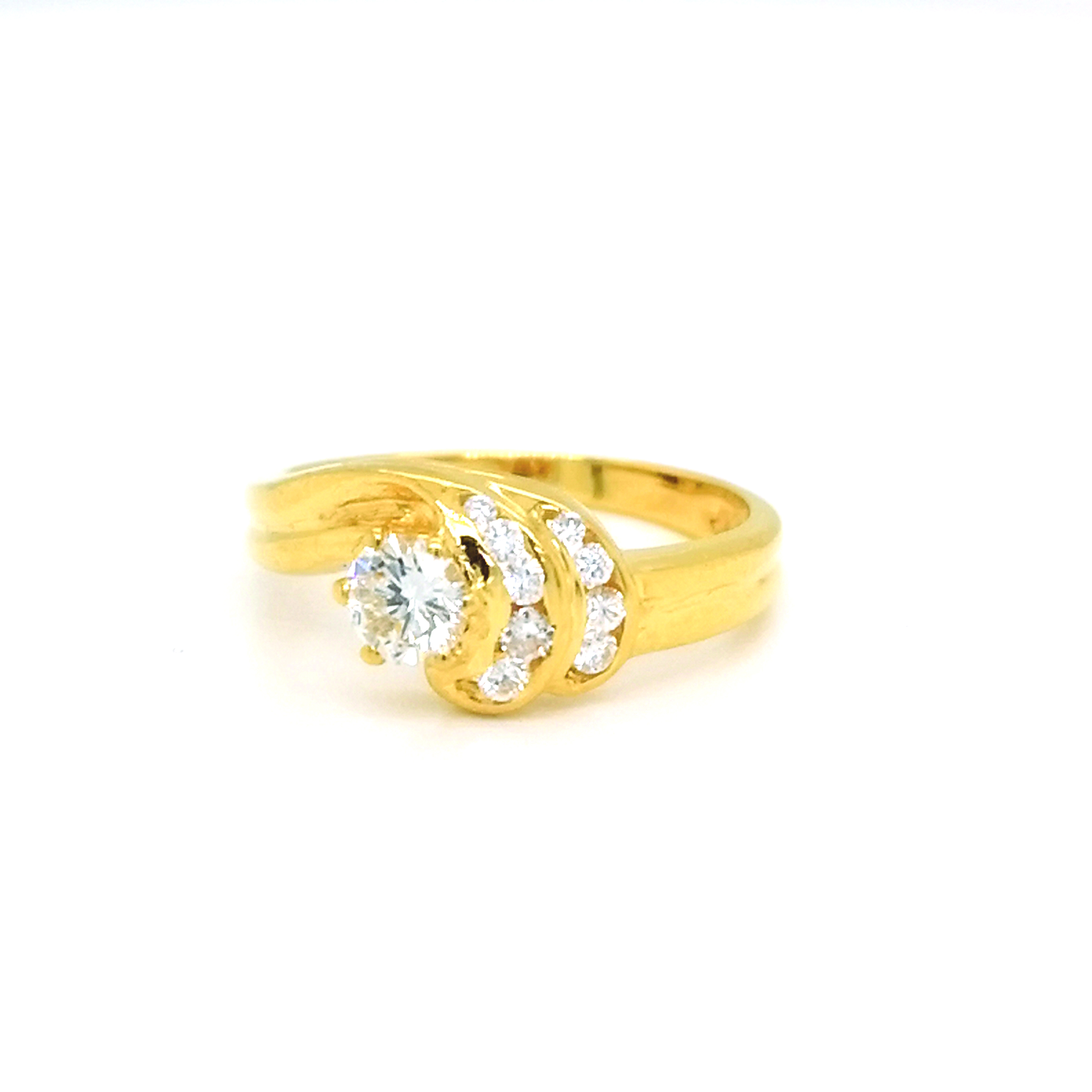 20K Yellow Gold Diamond Ring - ValueMax Jewellery