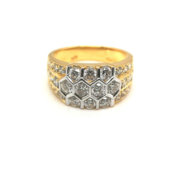 18K Yellow Gold Diamond Ring | 1.72 Carat Diamonds