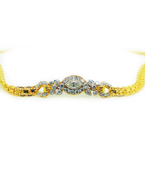 18K Yellow Gold Diamond Necklace