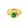 18K Yellow Gold Diamond Emerald Ring