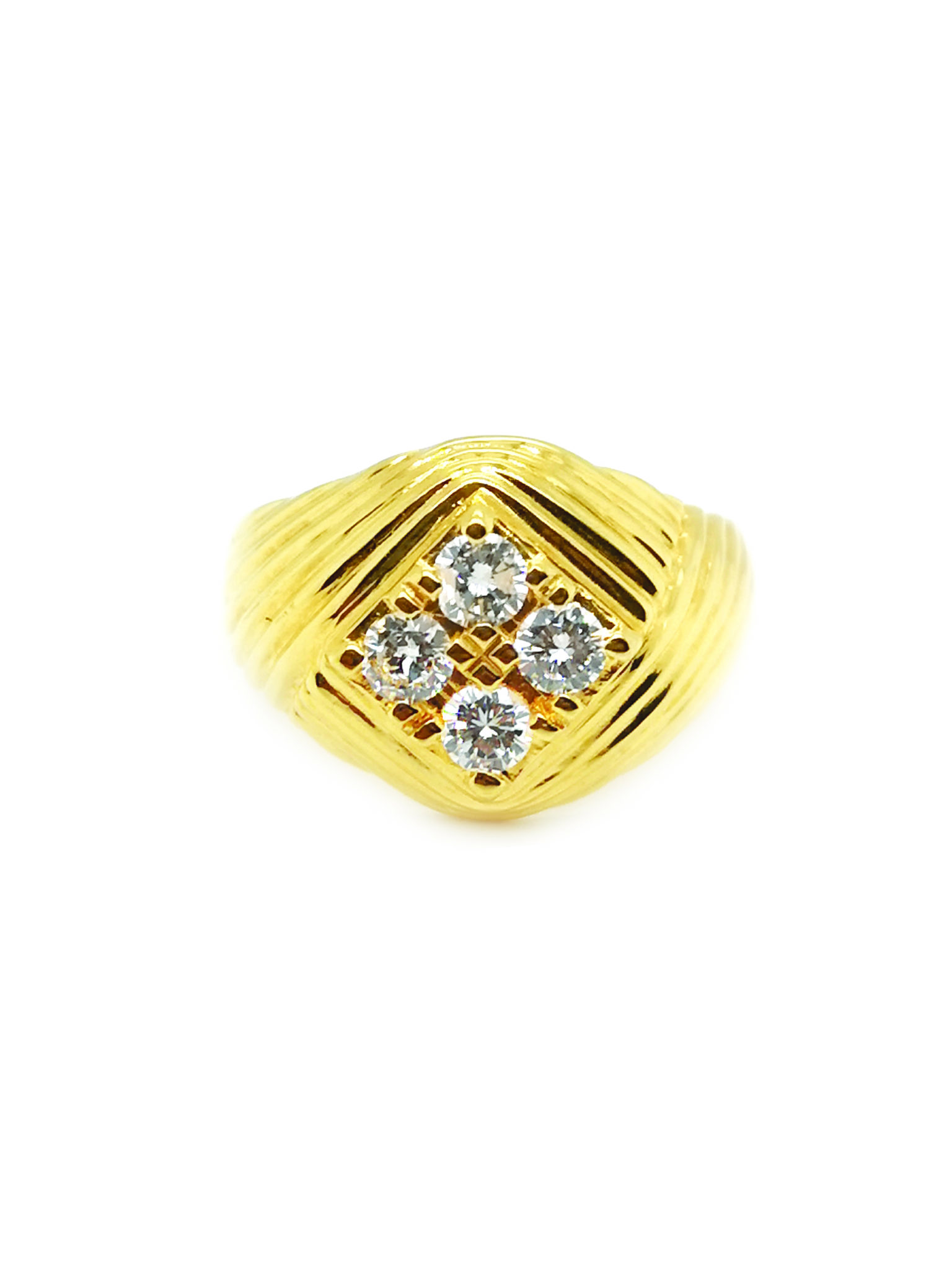 20K Yellow Gold Men's Diamond Ring - ValueMax Jewellery
