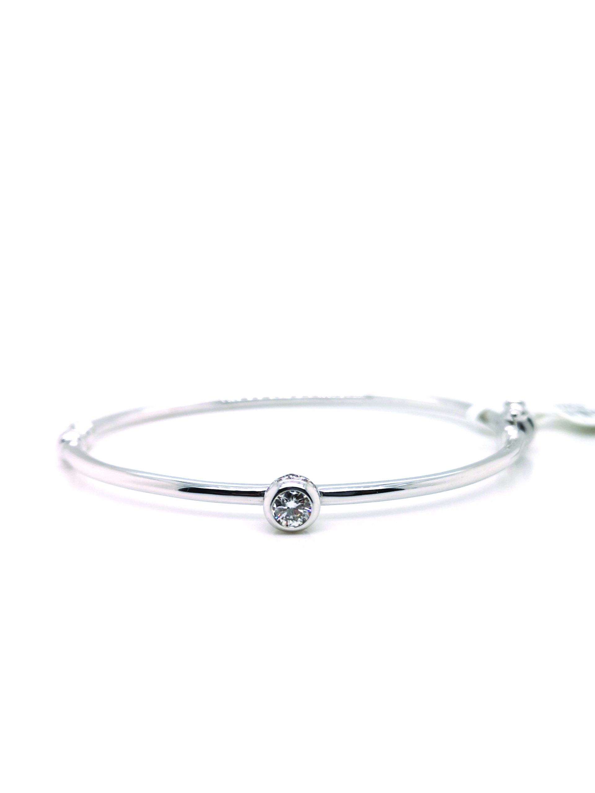 18K White Gold Diamond Bangle - ValueMax Jewellery