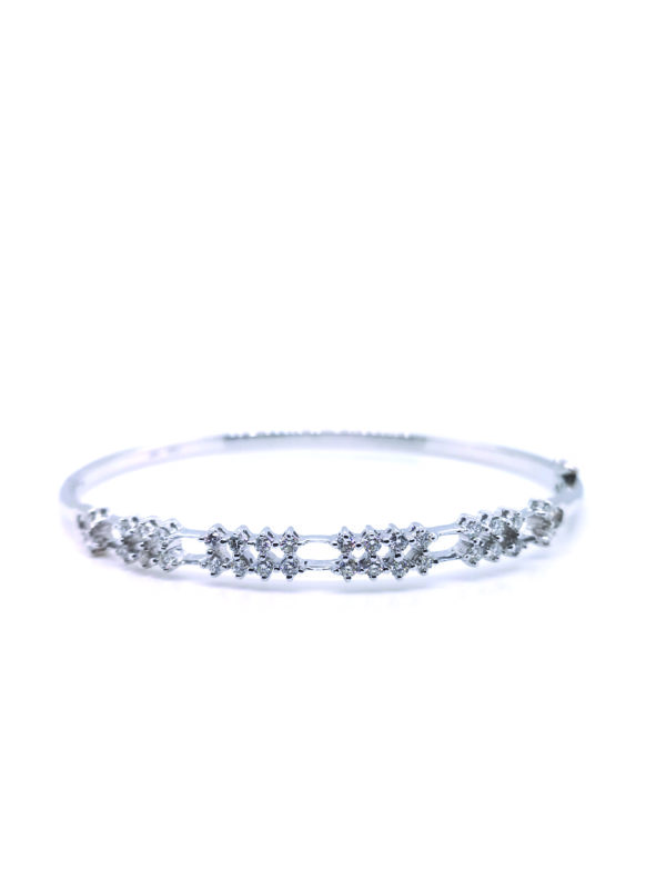 18K White Gold Diamond Bangle