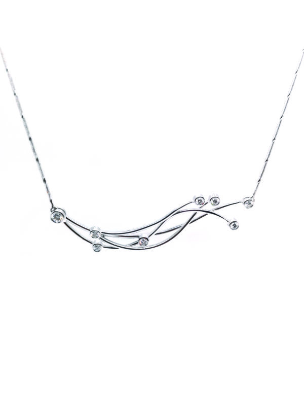 18K White Gold Diamond Necklace