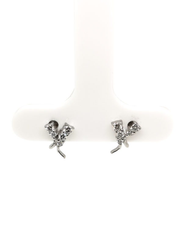 18K White Gold Diamond Earstud