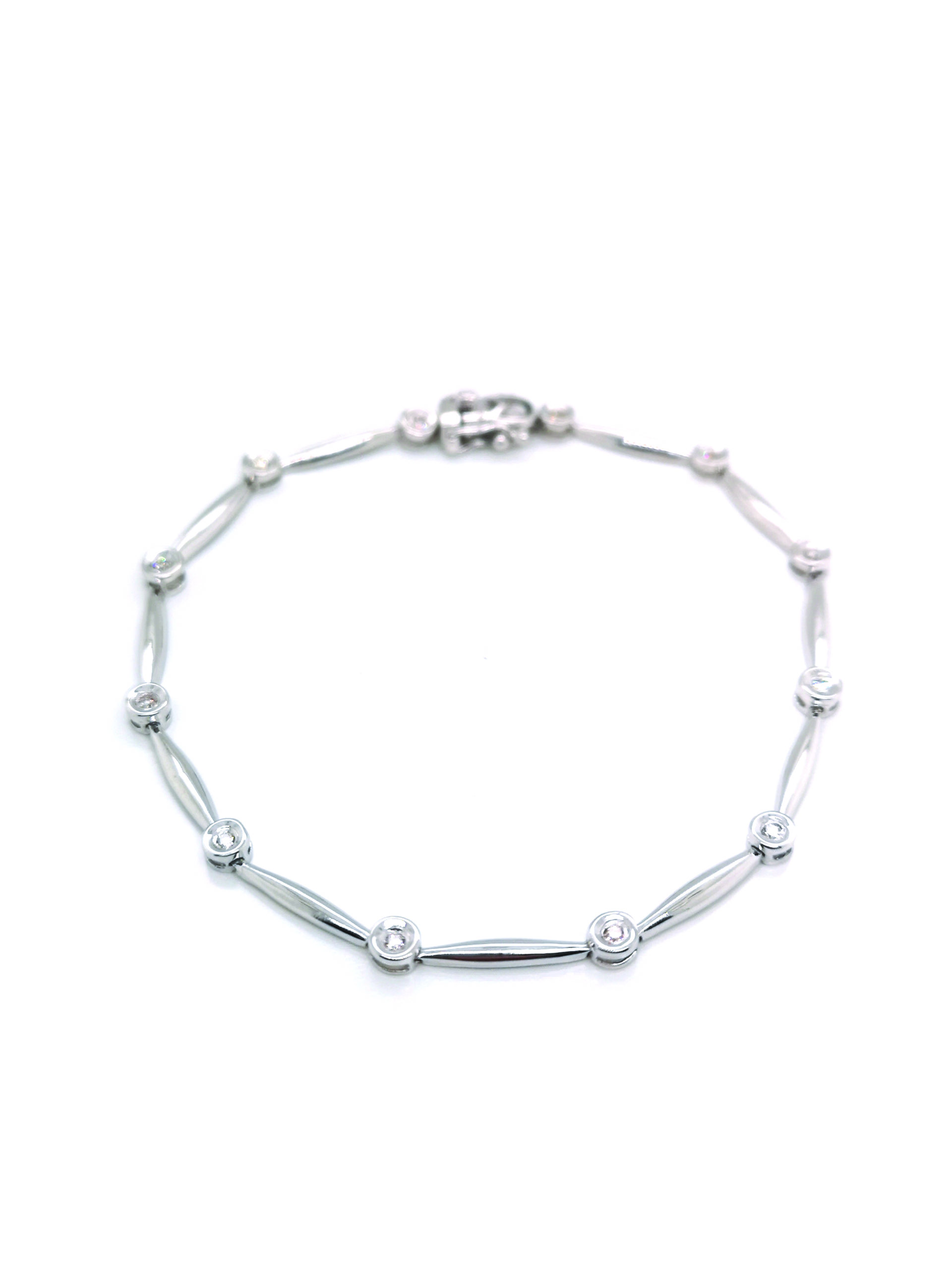 White gold store locket bracelet