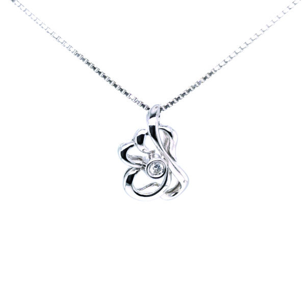 18K White Gold Diamond Pendant