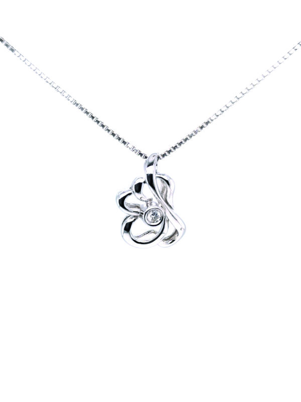 18K White Gold Diamond Pendant