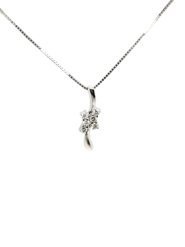 18K White Gold Diamond Pendant