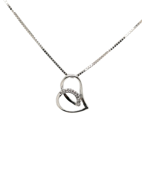 14K White Gold Diamond Pendant