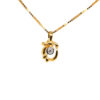 20K Yellow Gold Diamond Two Tone Pendant