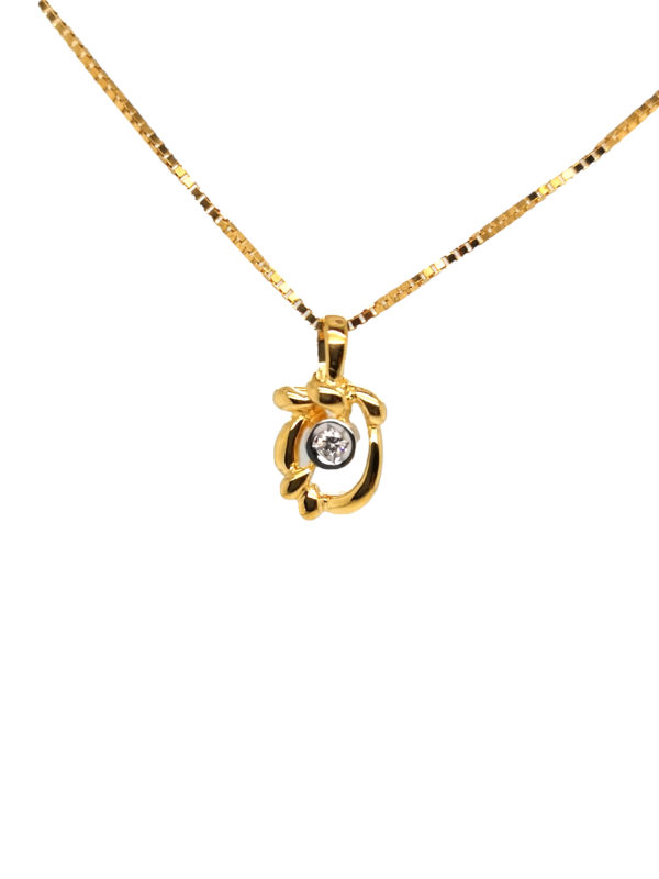 20K Yellow Gold Diamond Two Tone Pendant