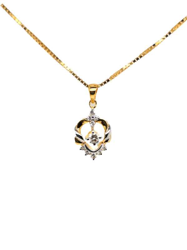 20K Yellow Gold Diamond Two Tone Pendant