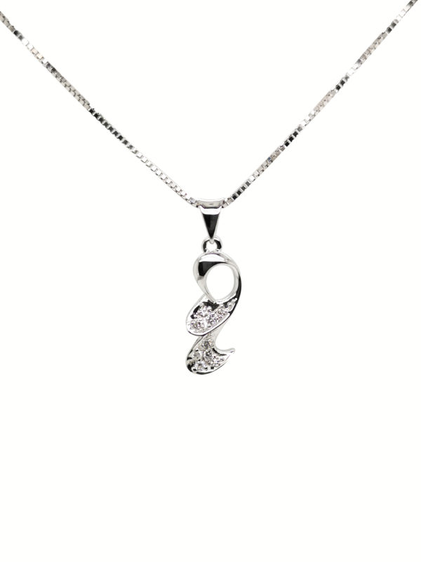 18K White Gold Diamond Pendant