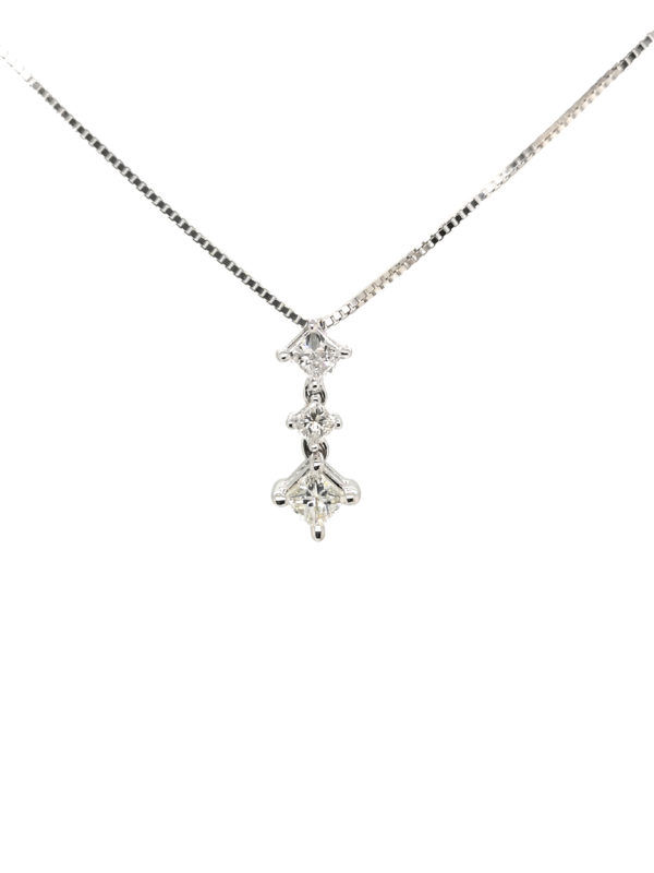 18K White Gold Diamond Pendant