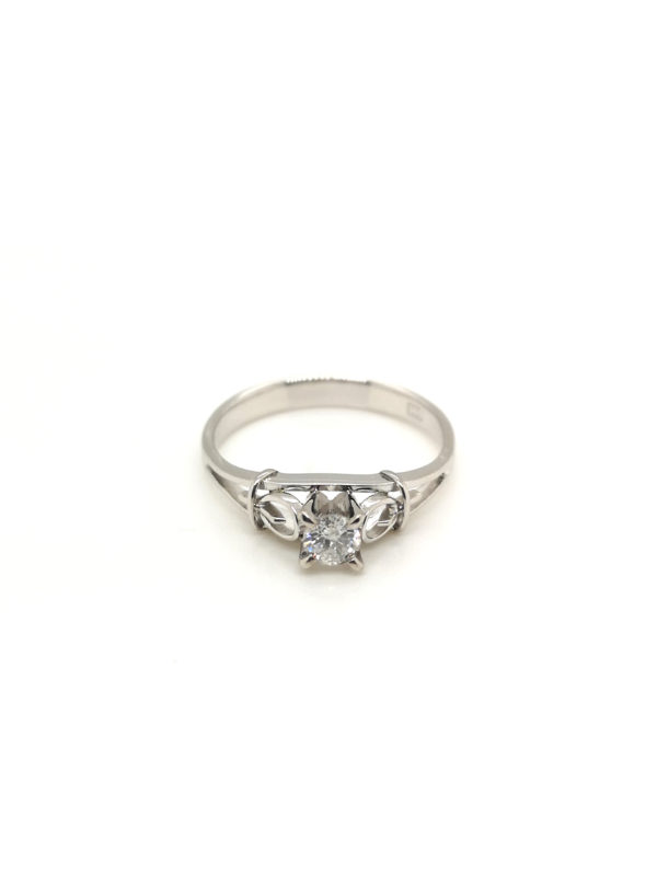 14K White Gold Diamond Ring