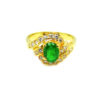 18K Yellow Gold Diamond Emerald Ring