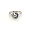 18K White Gold Blue Sapphire Diamond Ring