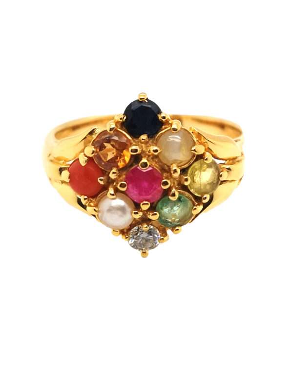 22K Yellow Gold Coloured Gem Diamond Ring