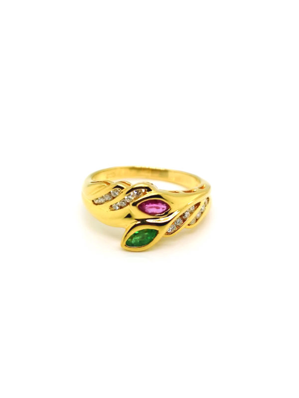 20K Yellow Gold Coloured Gem Diamond Ring