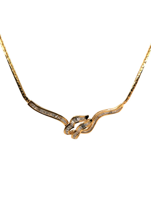 18K Yellow Gold Diamond Necklace