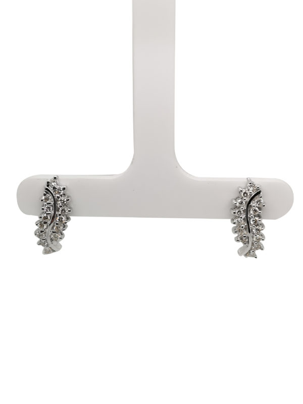 18K White Gold Diamond Earstud