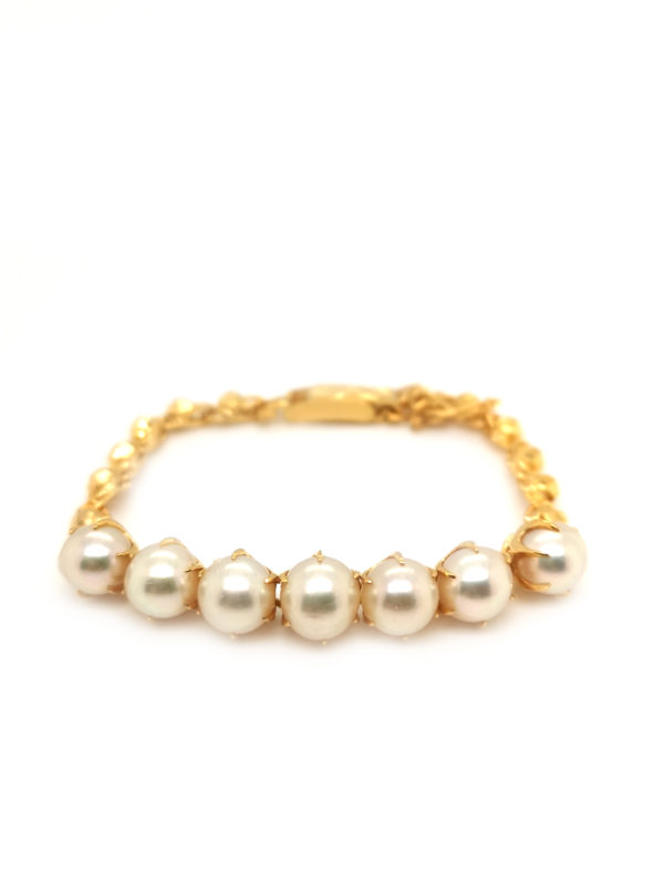 20K Yellow Gold Pearl Bracelet