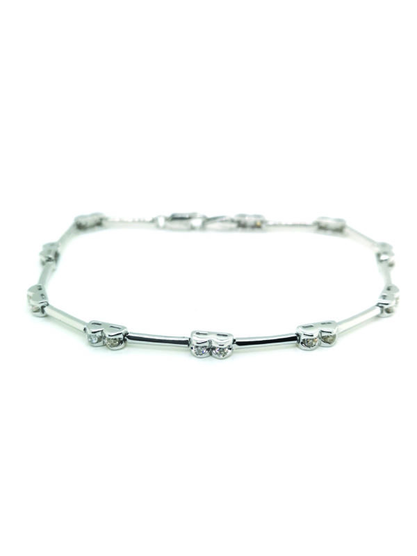 14K White Gold Diamond Bracelet