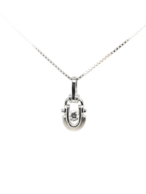 18K White Gold Diamond Pendant