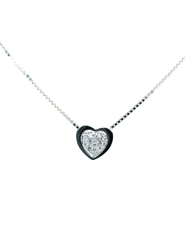 18K White Gold Diamond Pendant