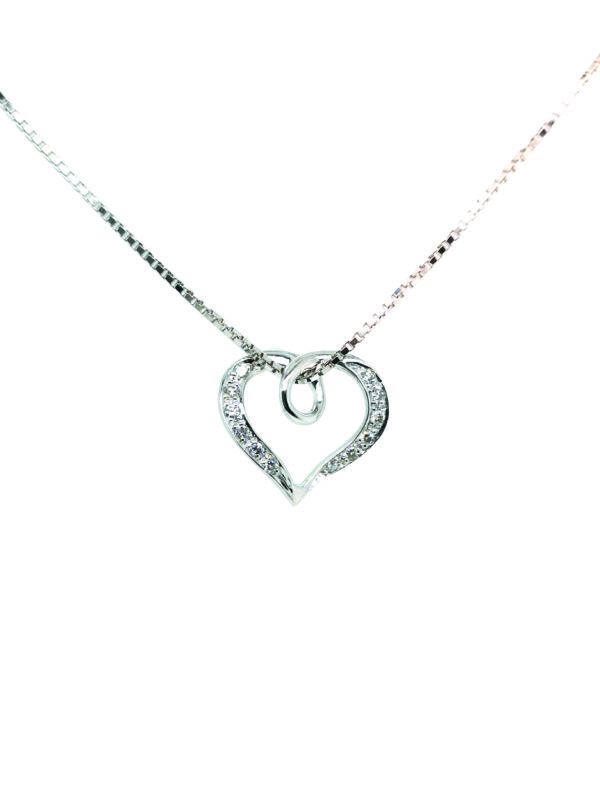 18K White Gold Diamond Pendant