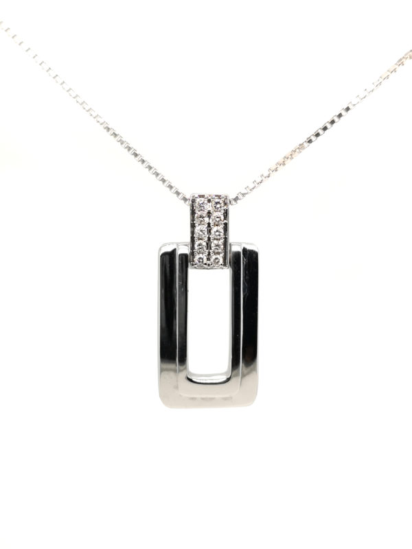 18K White Gold Diamond Pendant