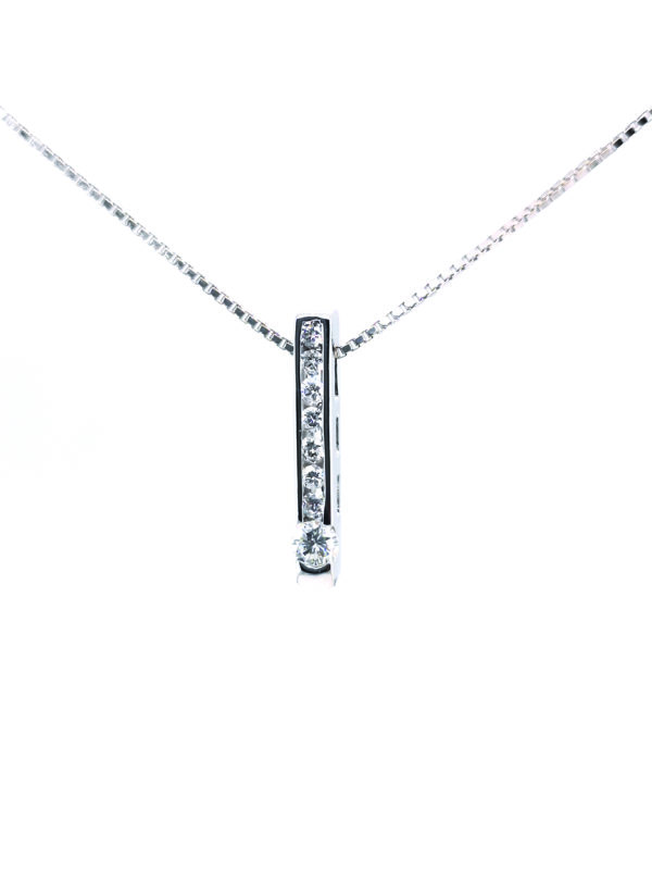 10K White Gold Diamond Pendant