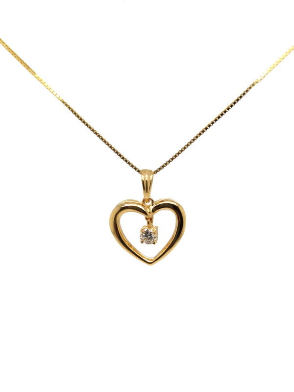 20K Yellow Gold Diamond Pendant