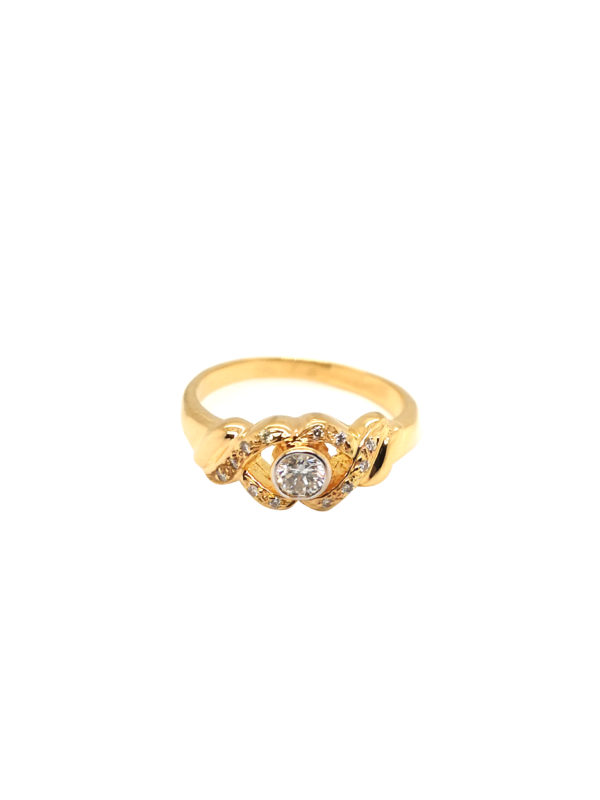 20K Yellow Gold Diamond Ring