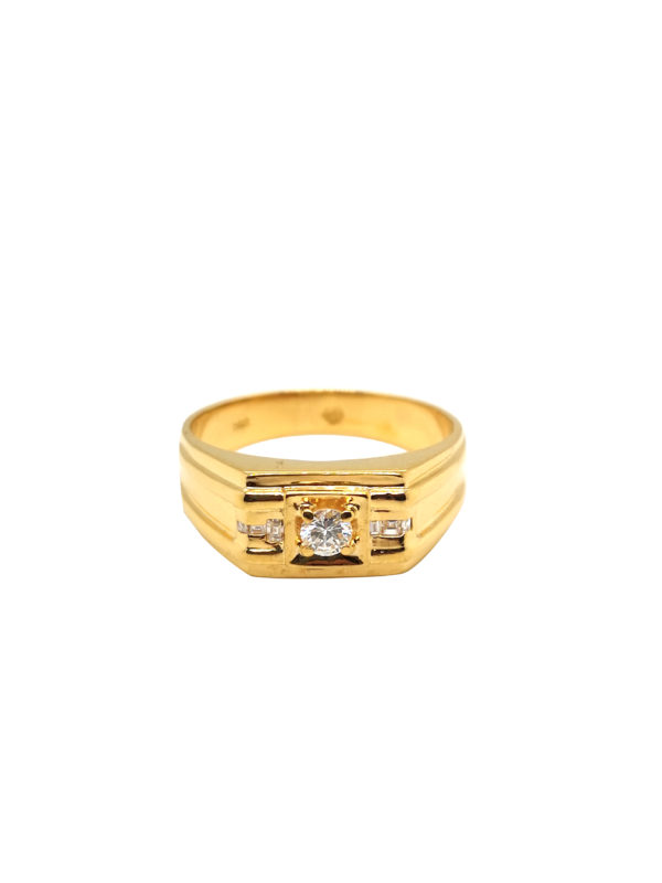 20K Yellow Gold Diamond Ring