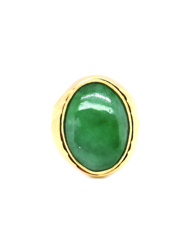 22K Yellow Gold Jade Ring