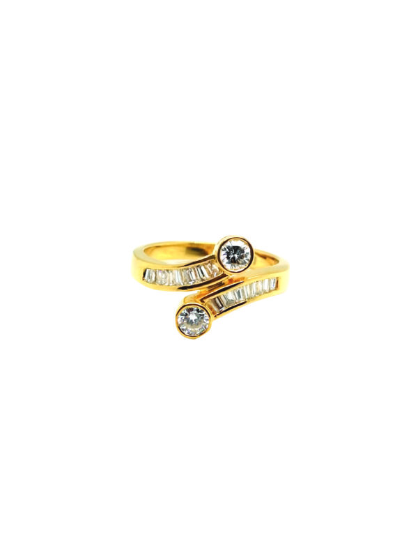 20K Yellow Gold Diamond Ring