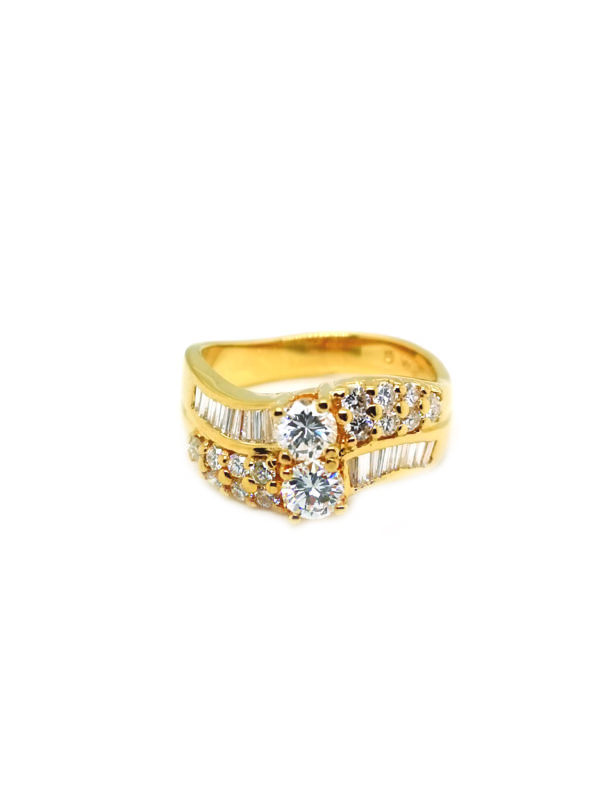 20K Yellow Gold Diamond Ring