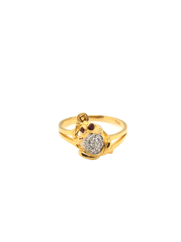 18K Yellow Gold Diamond Ruby Ring