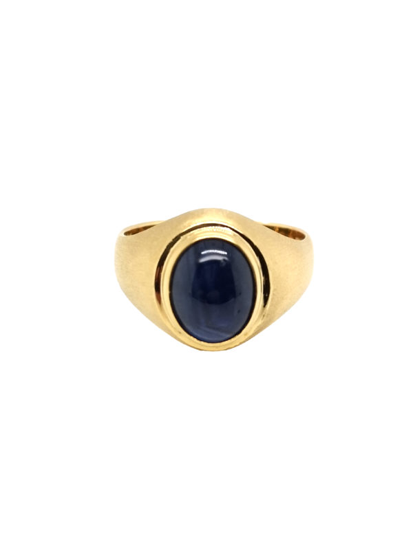 18K Yellow Gold Blue Sapphire Ring