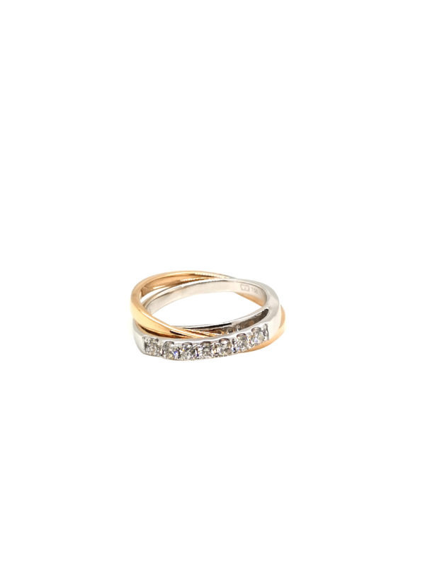 18K White/Rose Gold Diamond Ring