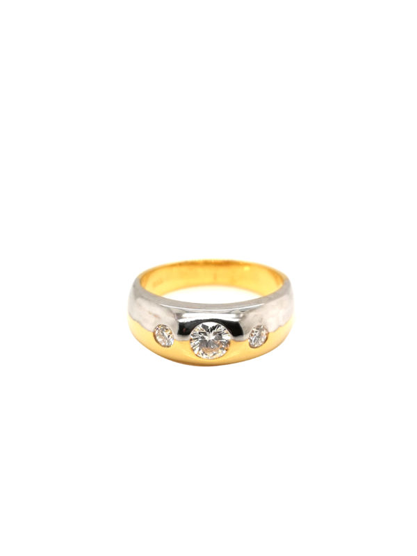 20K Yellow/White Gold Diamond Ring