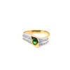 18K Yellow Gold Diamond Emerald Ring